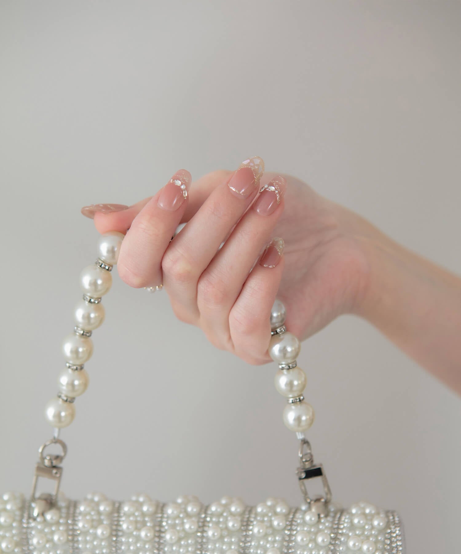 【一部当日発送】水光ネイルピンクチークホロラメフレンチオーバルネイルチップ