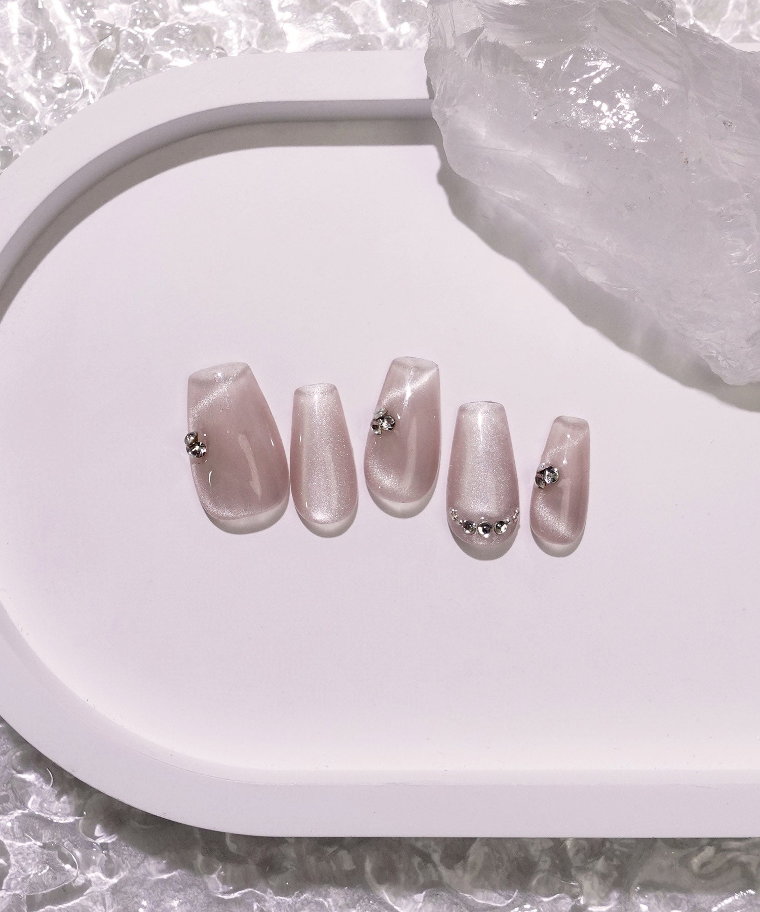 【当日発送】水光ネイルマグネットVカットバレリーナネイルチップ