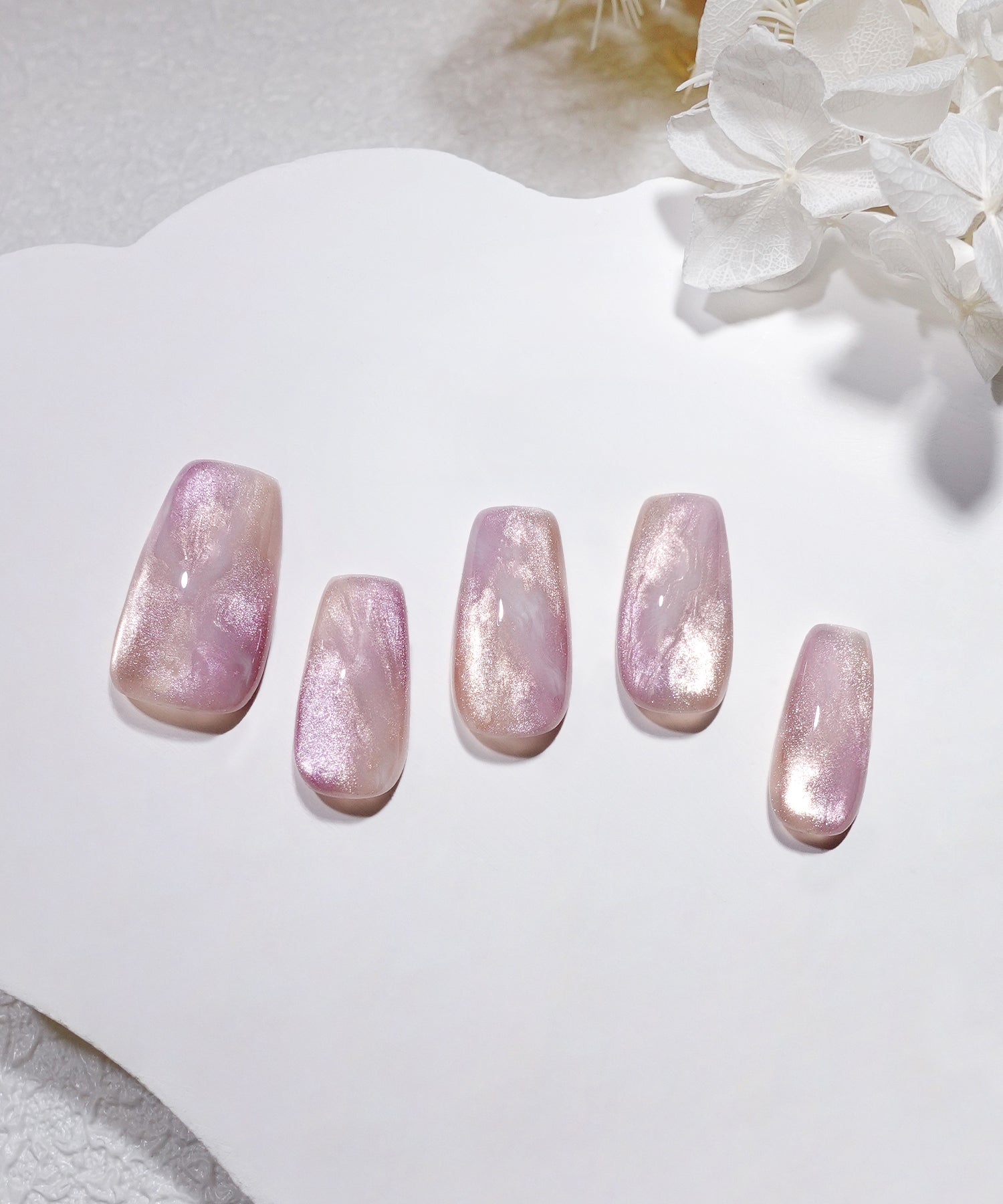 【COMING SOON】水光ネイルパープルマグネットタイダイニュアンスバレリーナネイルチップ
