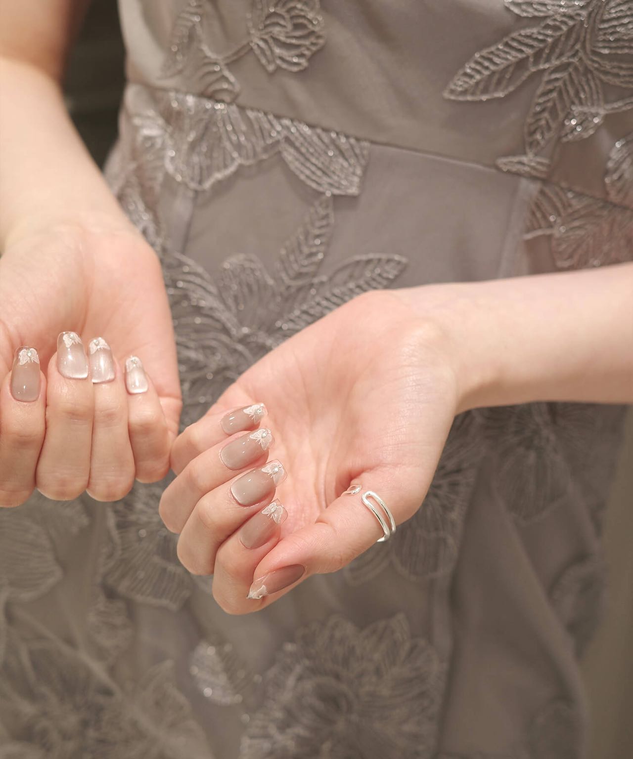 【当日発送】水光ネイルピンククリアバタフライワンホンバレリーナネイルチップ