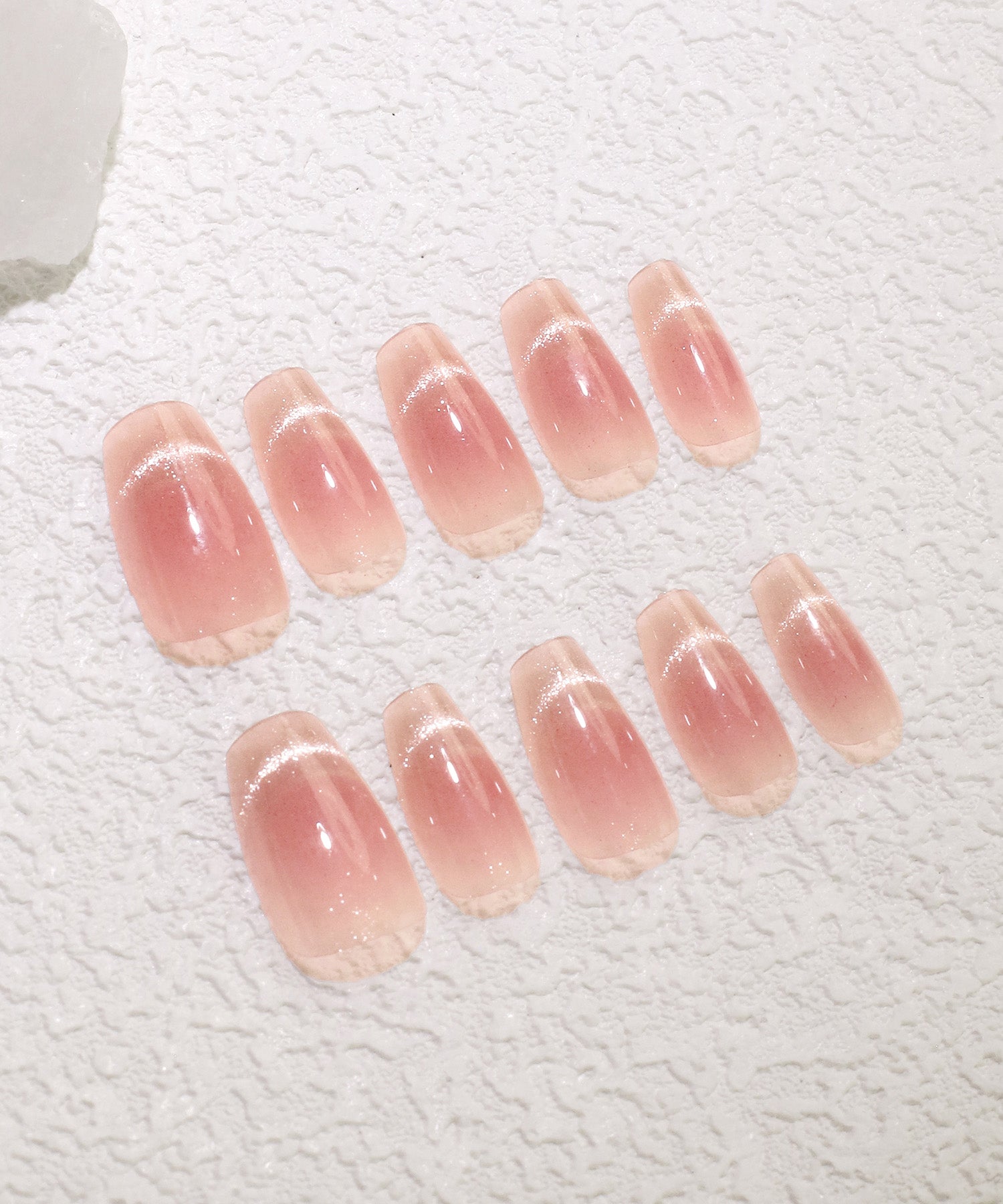 【当日発送】3D水光ネイルピンクチークマグネットフレンチワンホンバレリーナネイルチップ