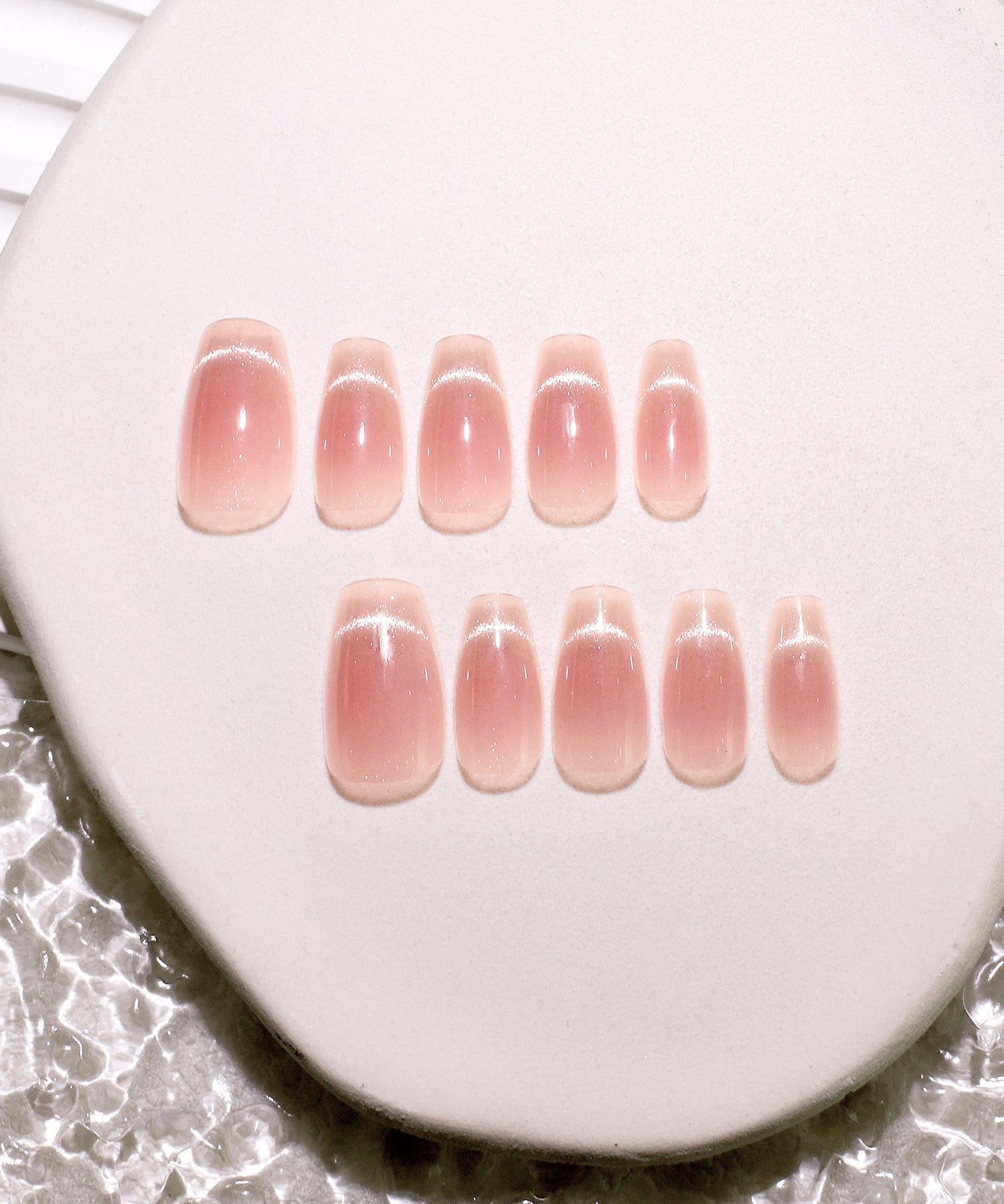 【当日発送】水光ネイルピンクチークマグネットフレンチワンホンバレリーナネイルチップ