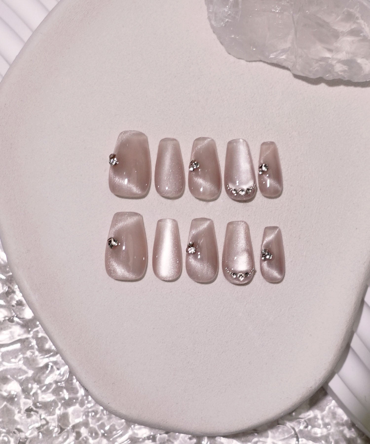 【当日発送】水光ネイルマグネットVカットバレリーナネイルチップ