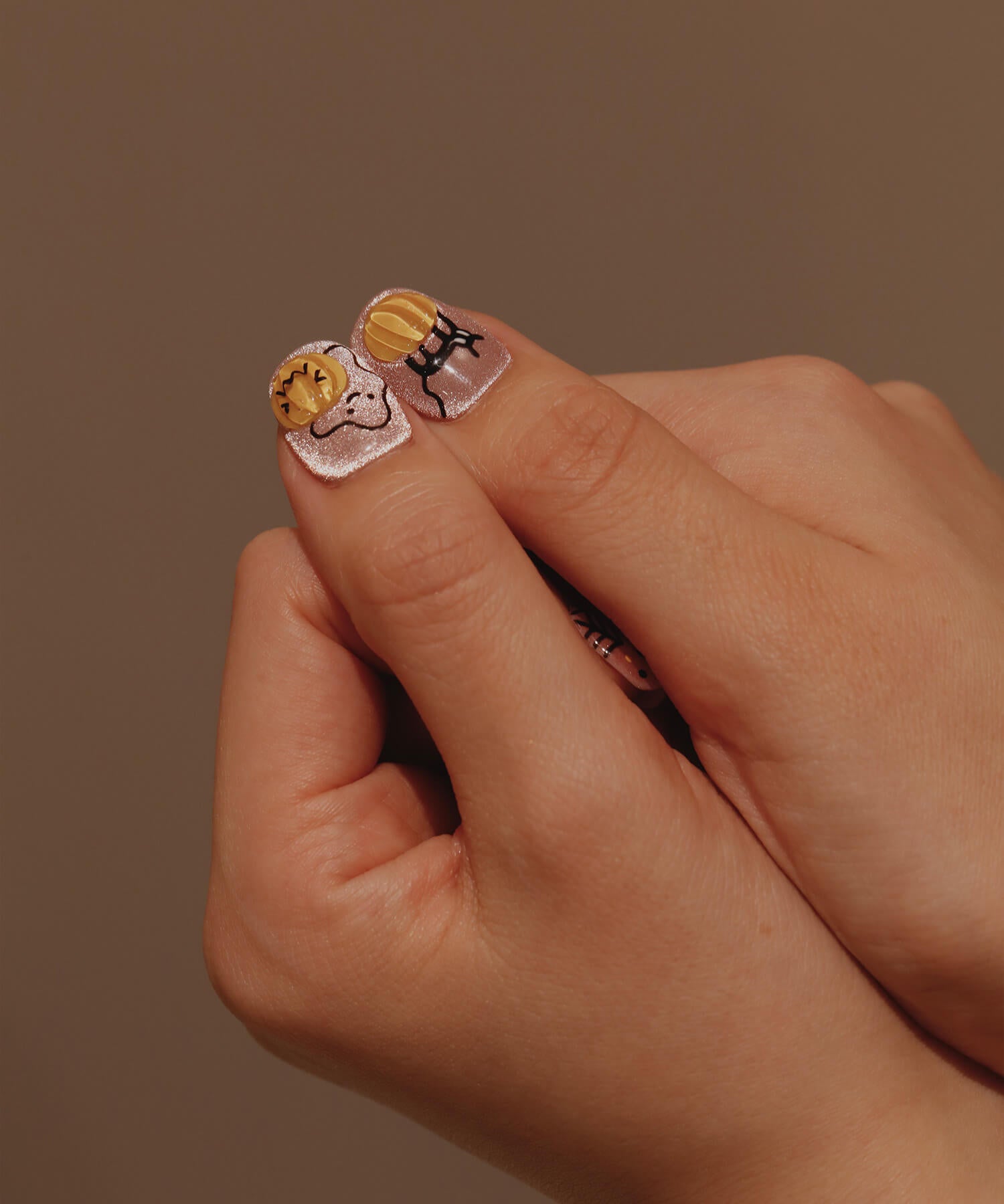 [Same-day shipping] 3D Water Shine Nail Pink Magnet Halloween 3D Art Cat Pumpkin Spider Event Nail Tips