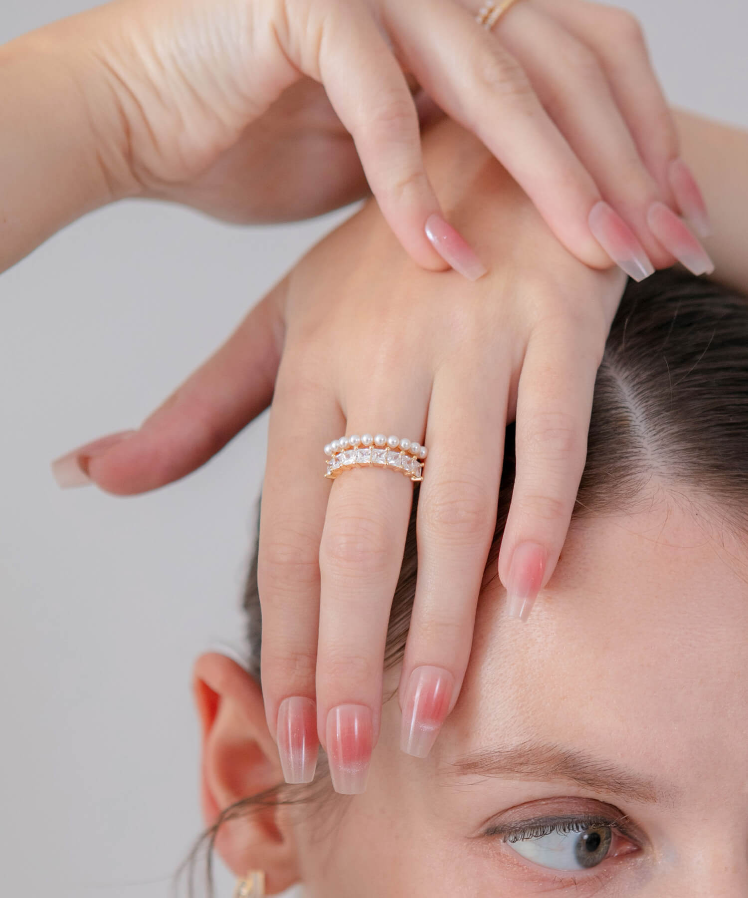 【当日発送】水光ネイルピンクチークマグネットフレンチワンホンバレリーナネイルチップ