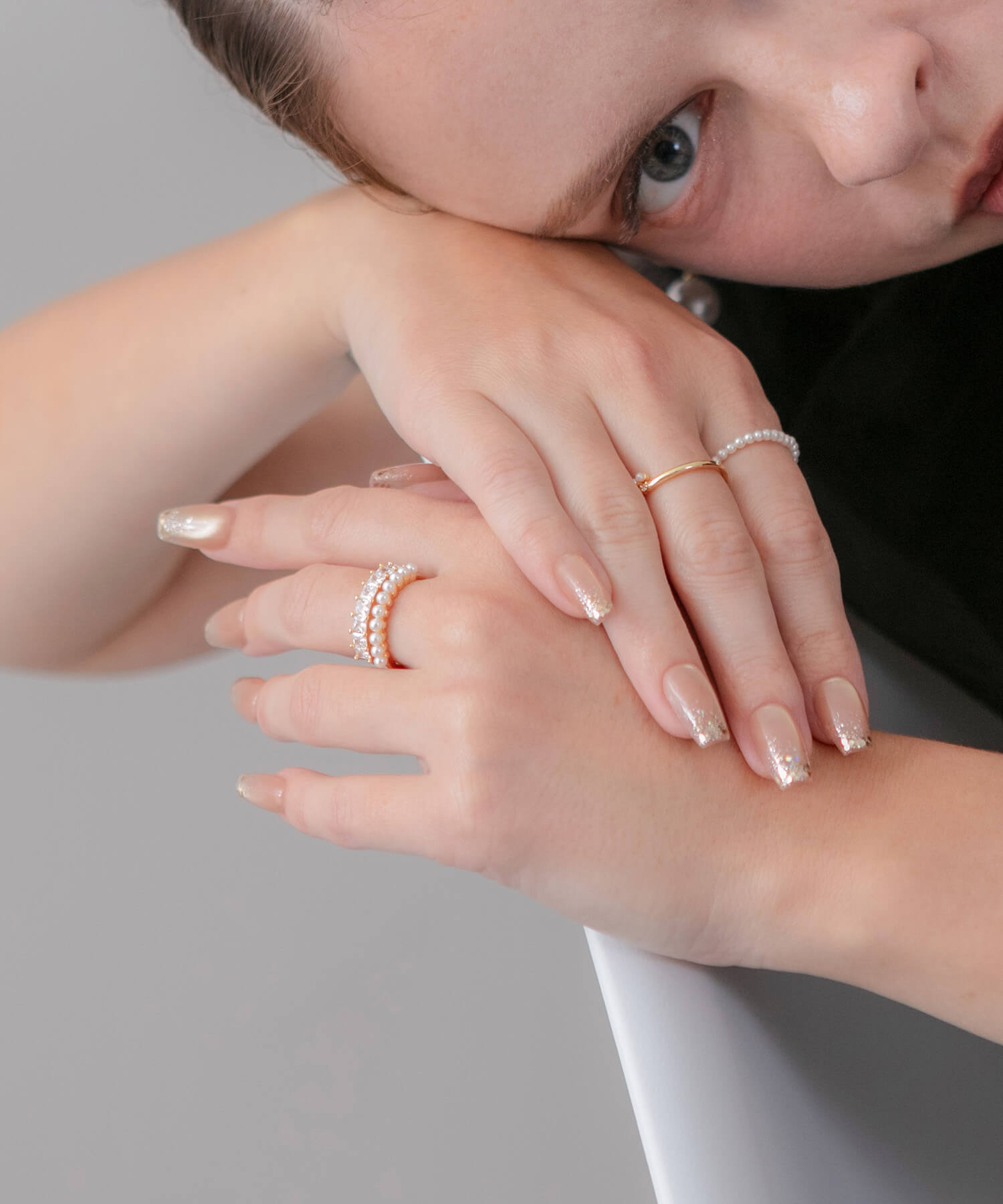 【一部当日発送】水光ネイルピンクマグネットホロラメグラデーションバレリーナネイルチップ