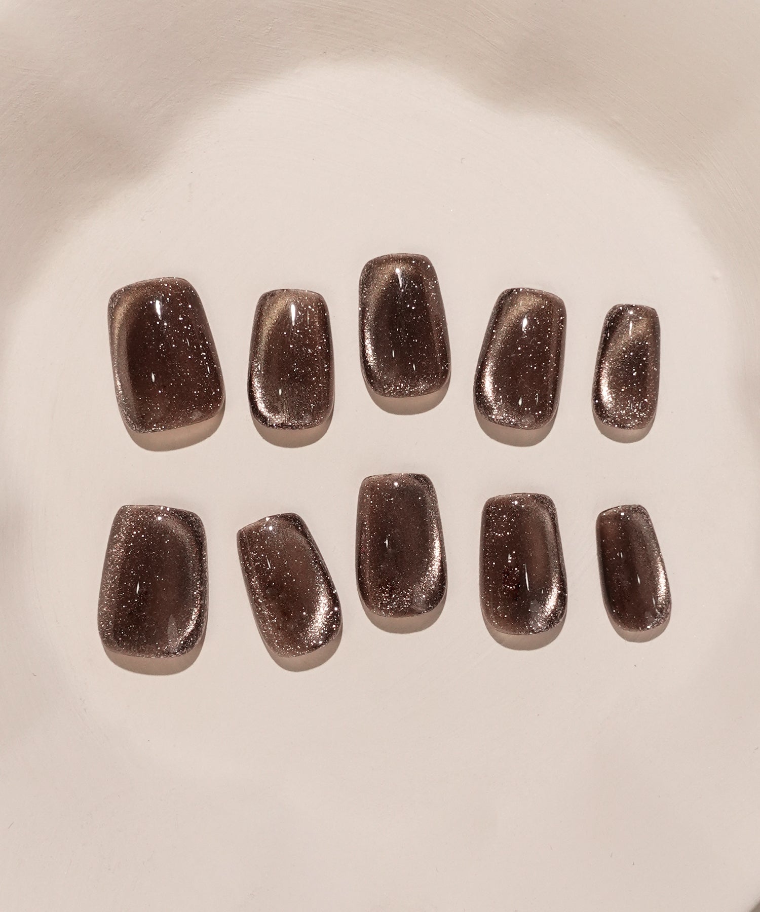 Some items will be shipped the same day] 3D Water Shine Nail Dark Bro