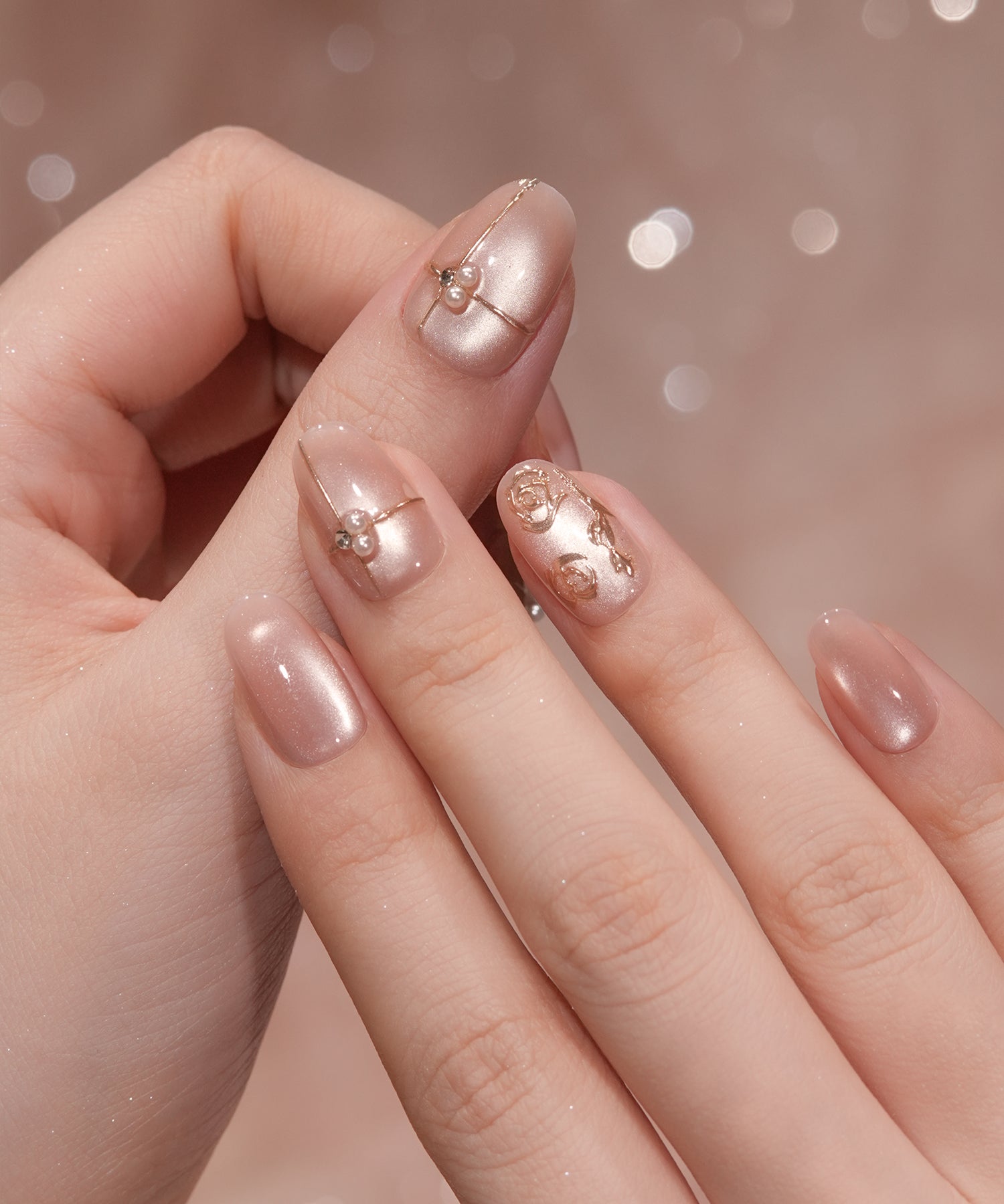 COMING SOON】水光ネイルシアーピンクマグネットローズミラーアート