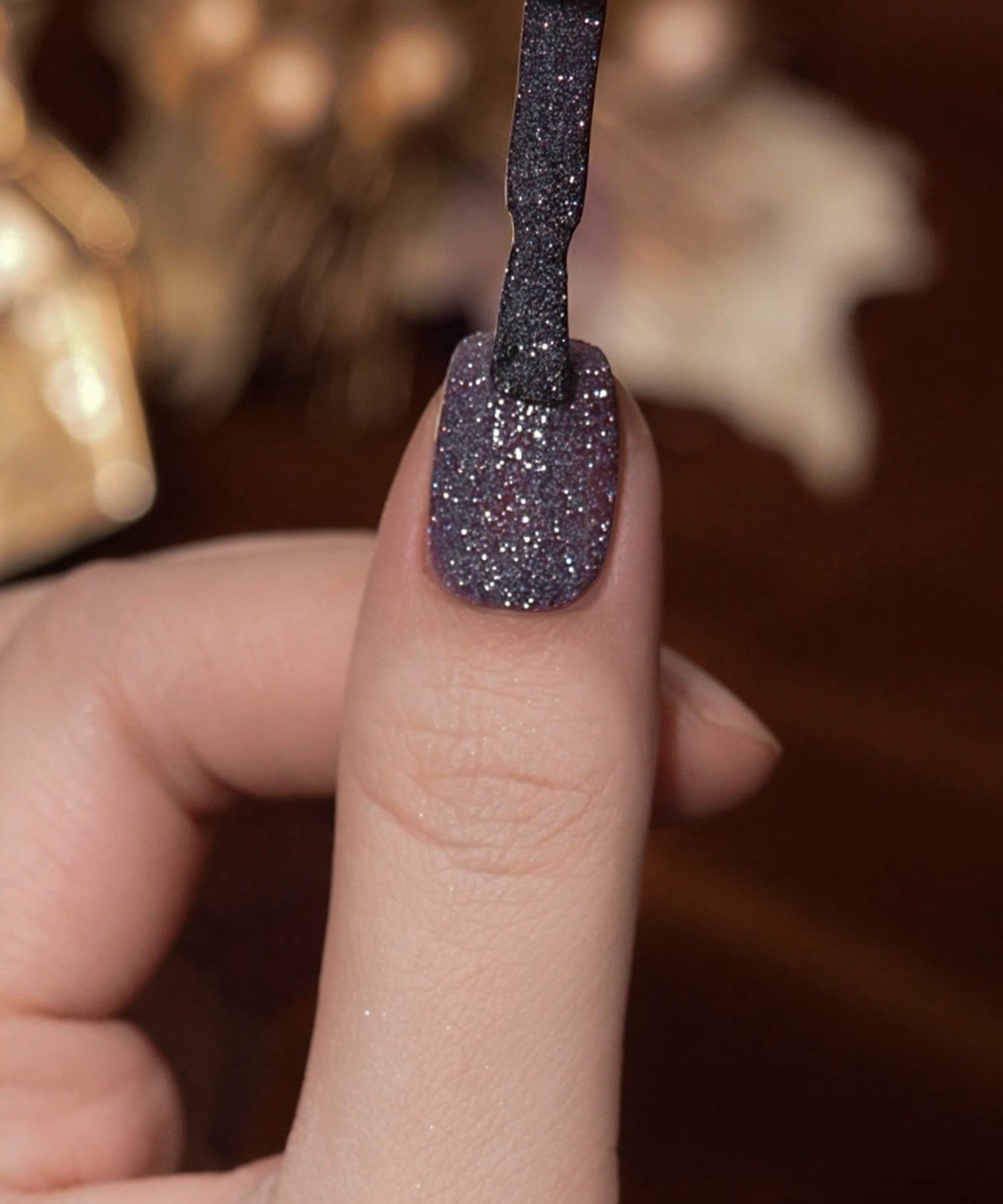 【当日発送】水光ネイルライトパープルワンカラーラメスクエアネイルチップ