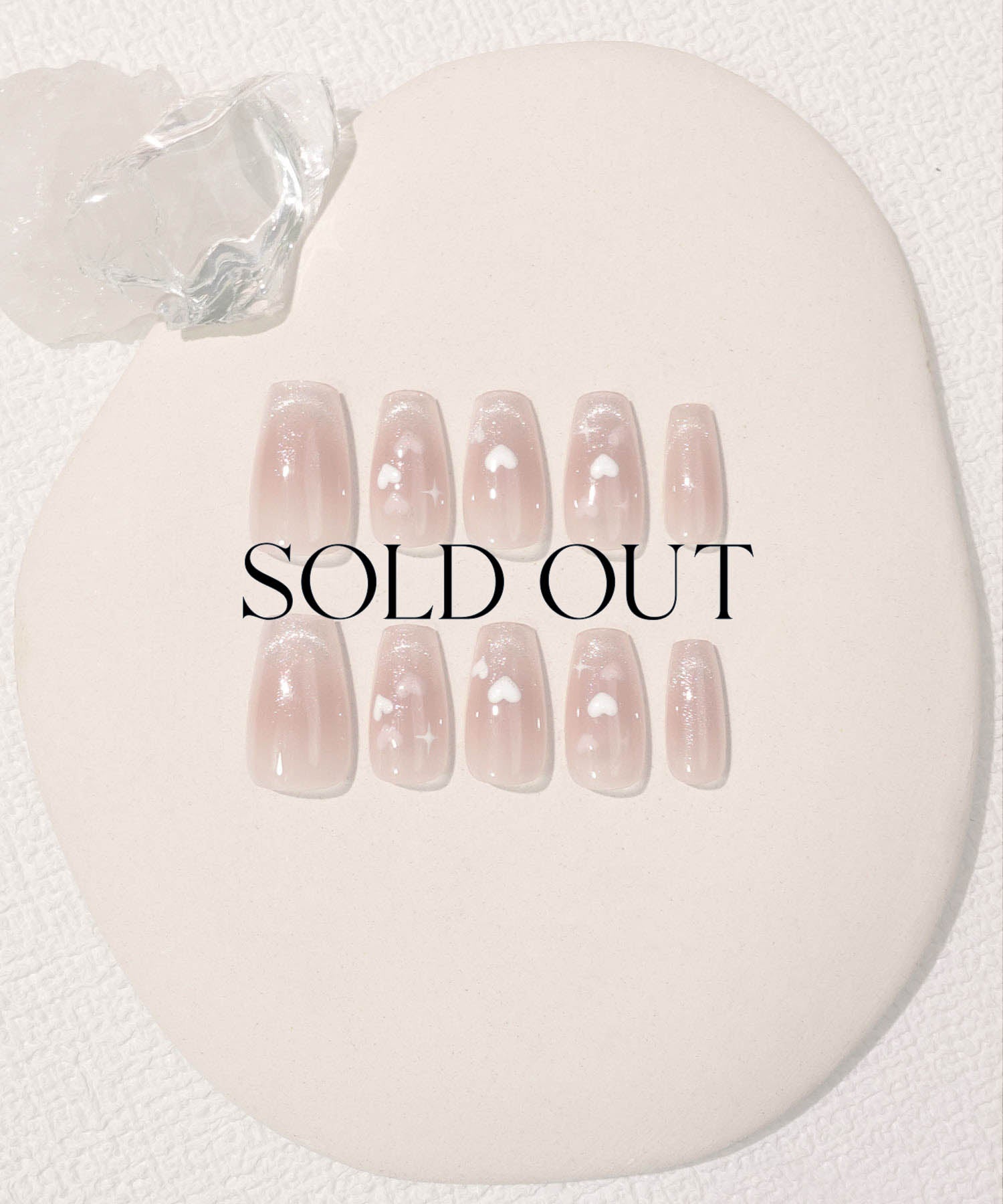 【SOLD OUT】3D水光ネイルピンクマグネットフレンチミニハートスターバレリーナネイルチップ